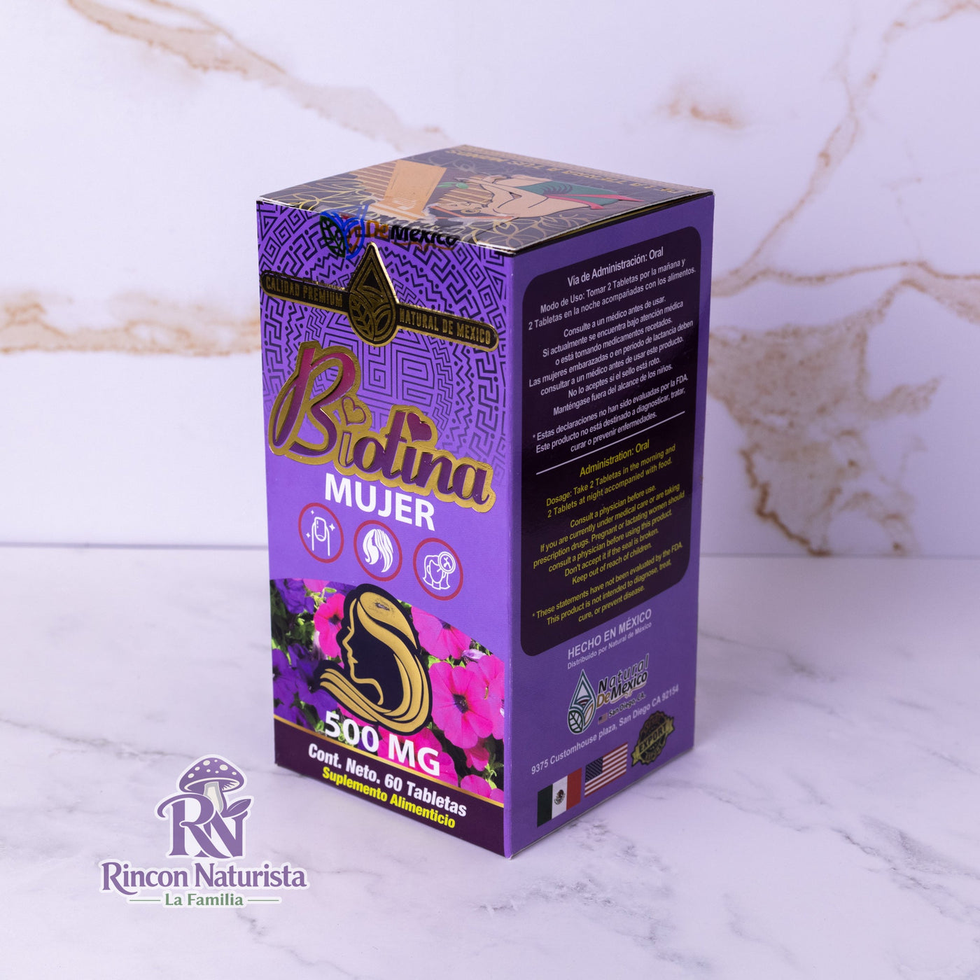 Biotina Mujer – Cabello y Uñas (500 mg, 60 tabletas)