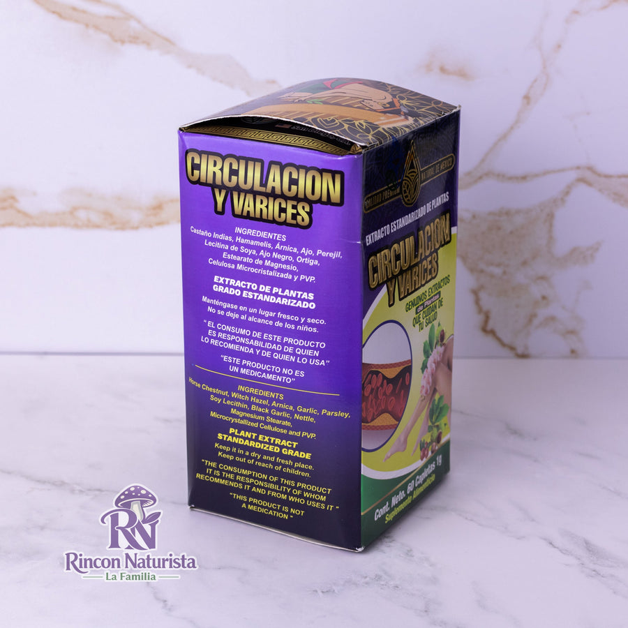 Circulación y Várices – Extracto Herbal (60 capletas)