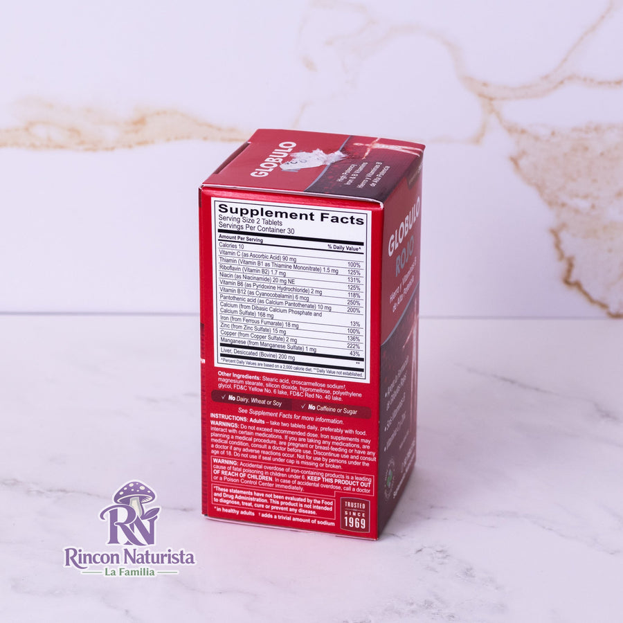 Glóbulo Rojo – 60 Tabletas