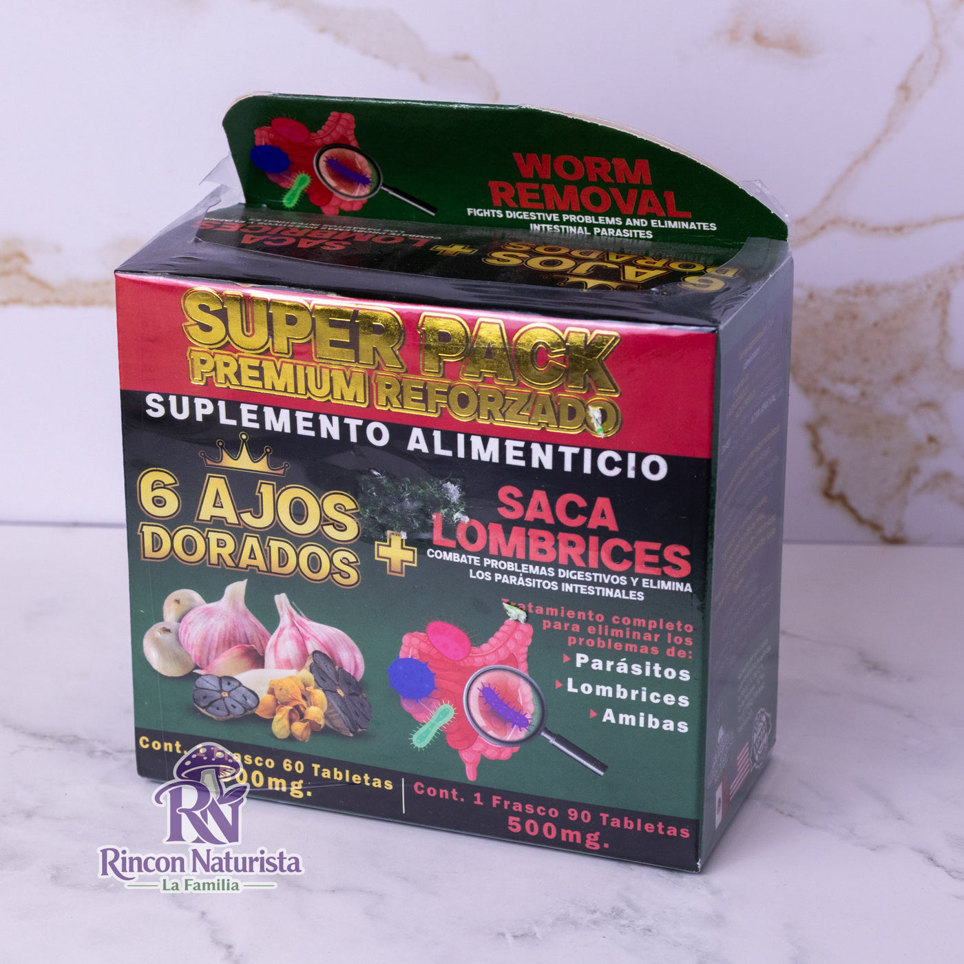 6 Ajos Dorados + Saca Lombrices