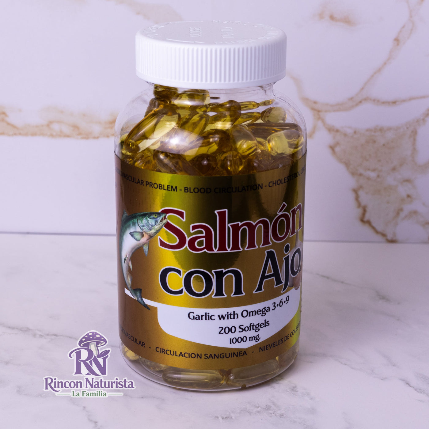 Salmón con Ajo – Corazón (200 softgels)